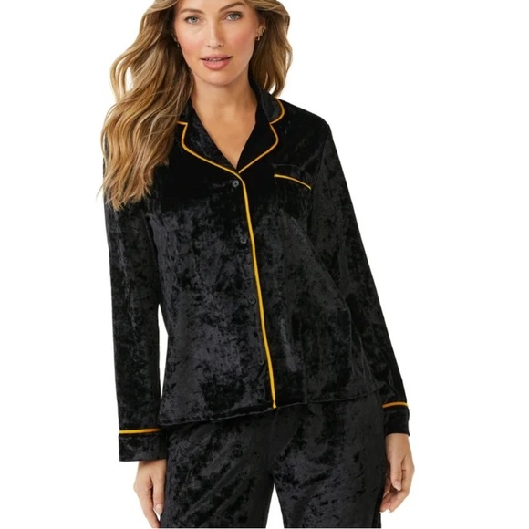 Sofia Intimates by Sofia Vergara Women's Crushed Velvet Pajama Set Black Sz M - Picture 12 of 12